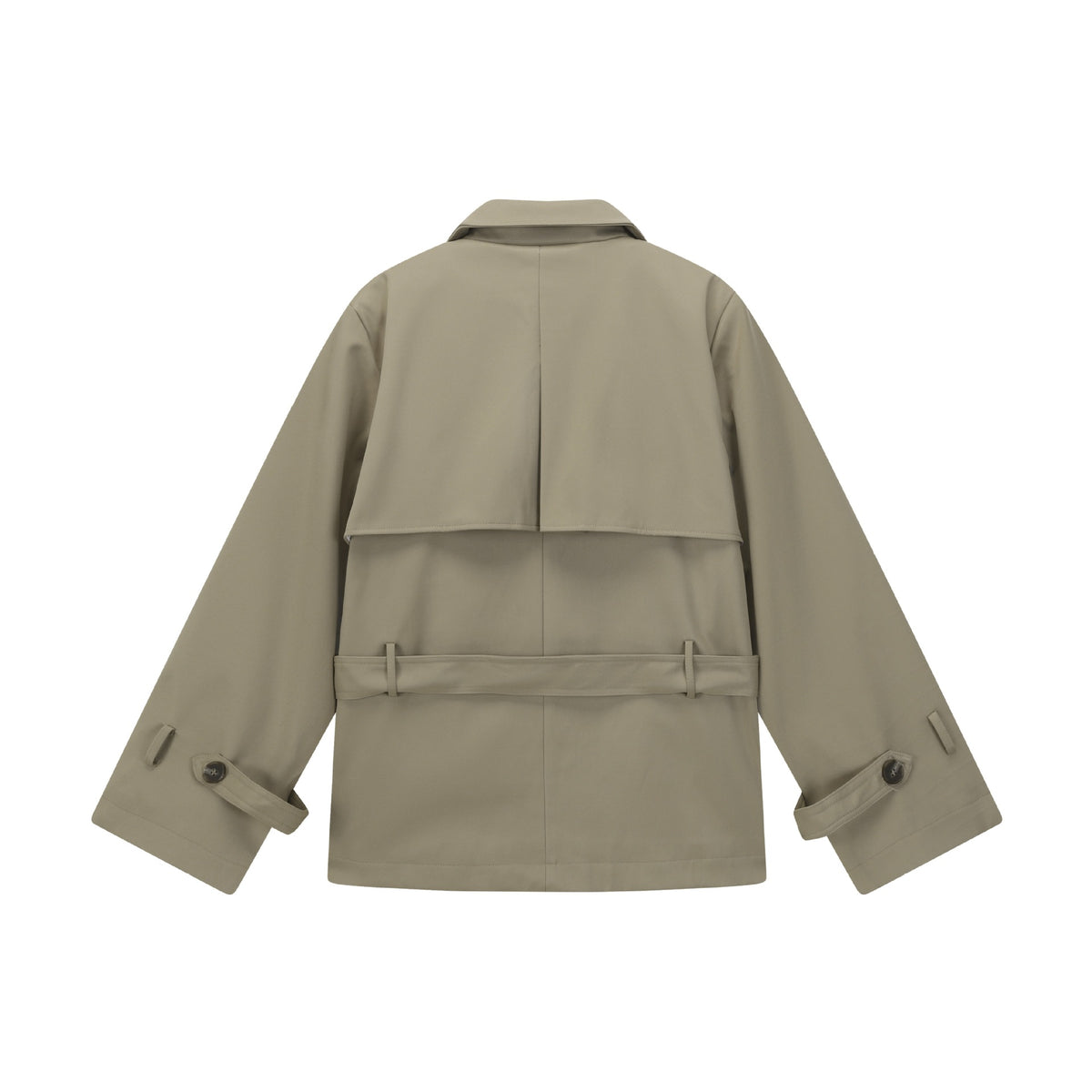Double-breasted Short Trench Coat Men's Loose Casual Design Turn-down Collar Outerwear