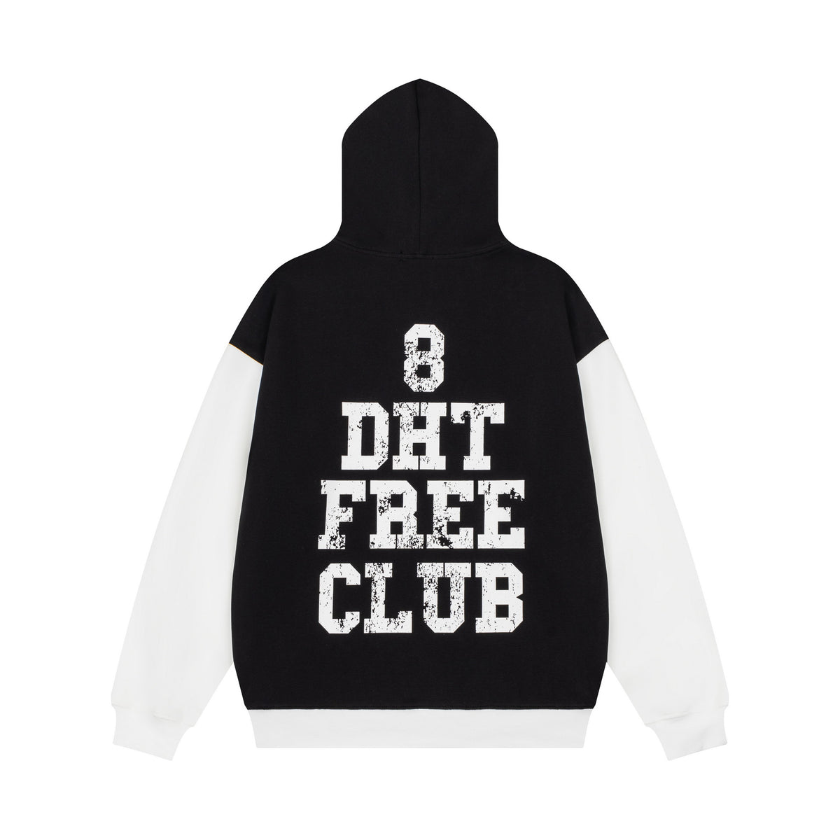 Cracked letter printed hooded sweatshirt