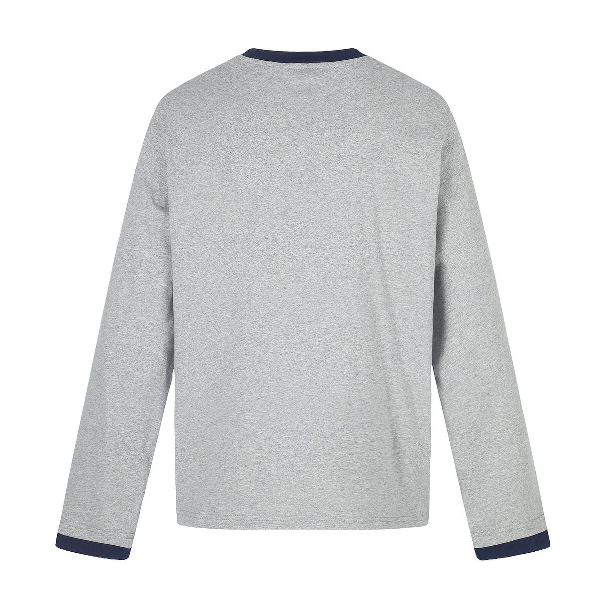 Distressed Printed Color-block Crewneck Long Sleeve T-Shirt