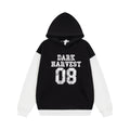 Cracked letter printed hooded sweatshirt