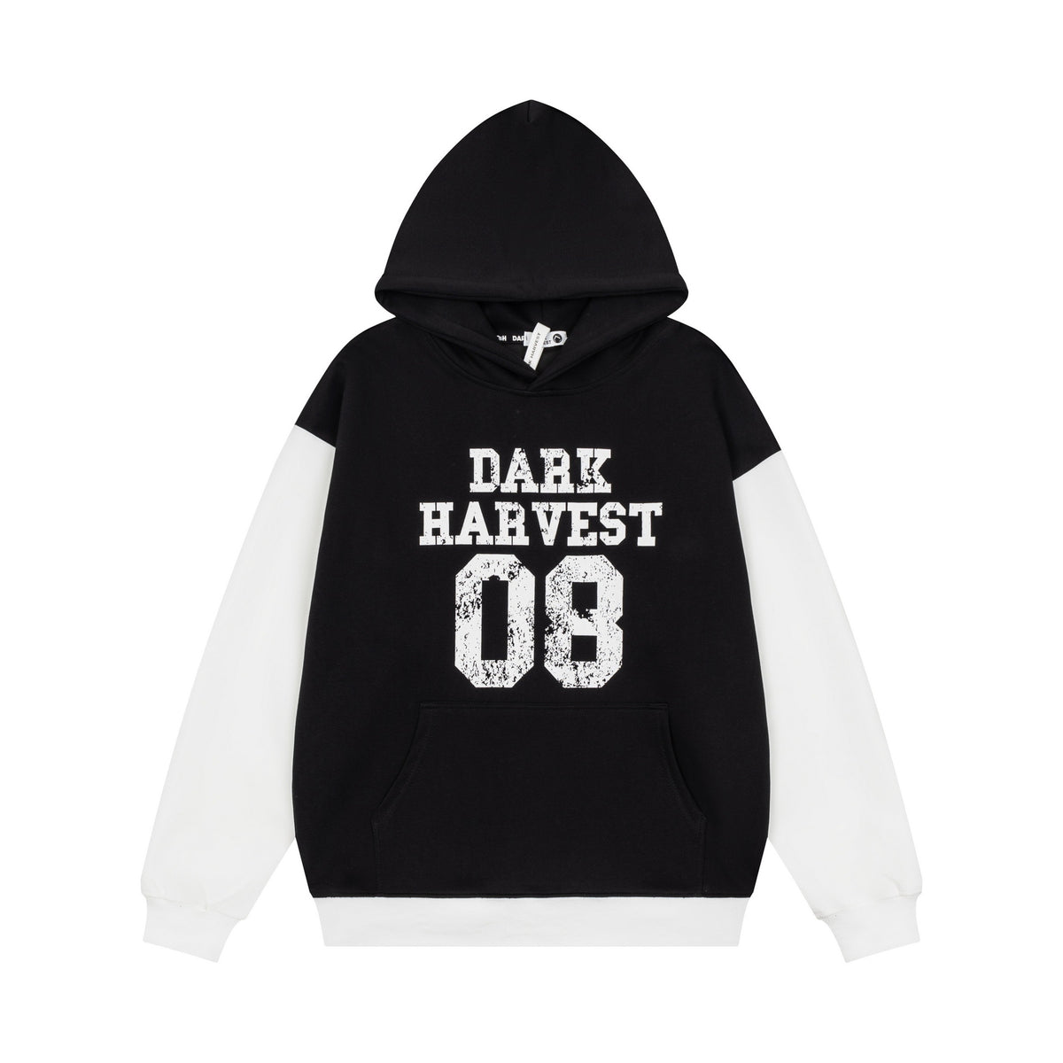 Cracked letter printed hooded sweatshirt
