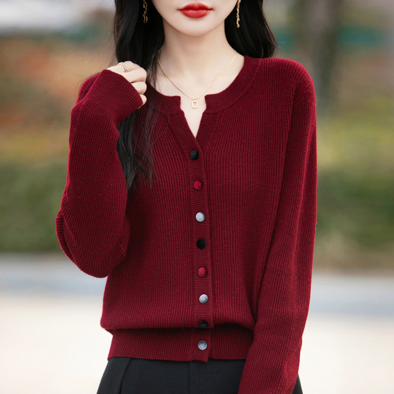 Women's Jacket Slim Fit Base Layer Sheath Neck Sweater