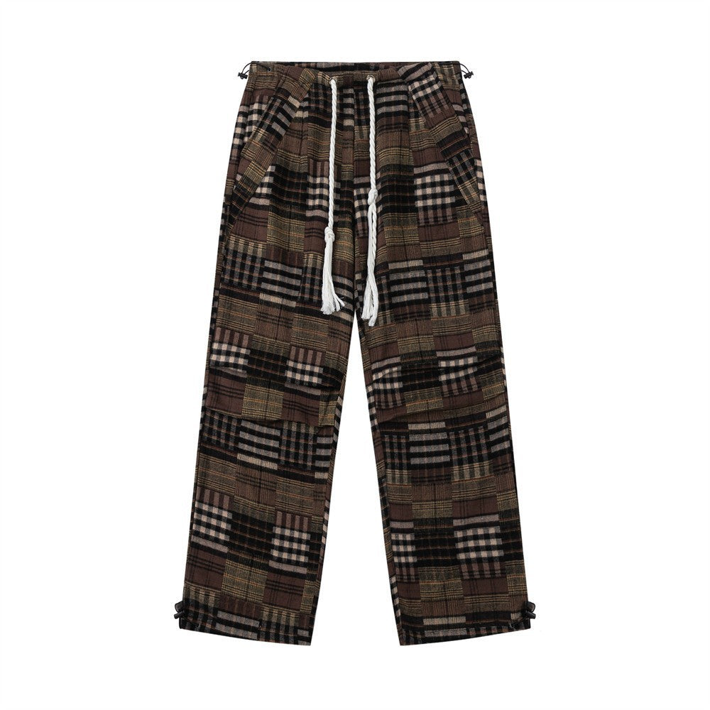 Wide leg pants sport drawstring