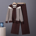 Loose striped long sleeved top and pants set
