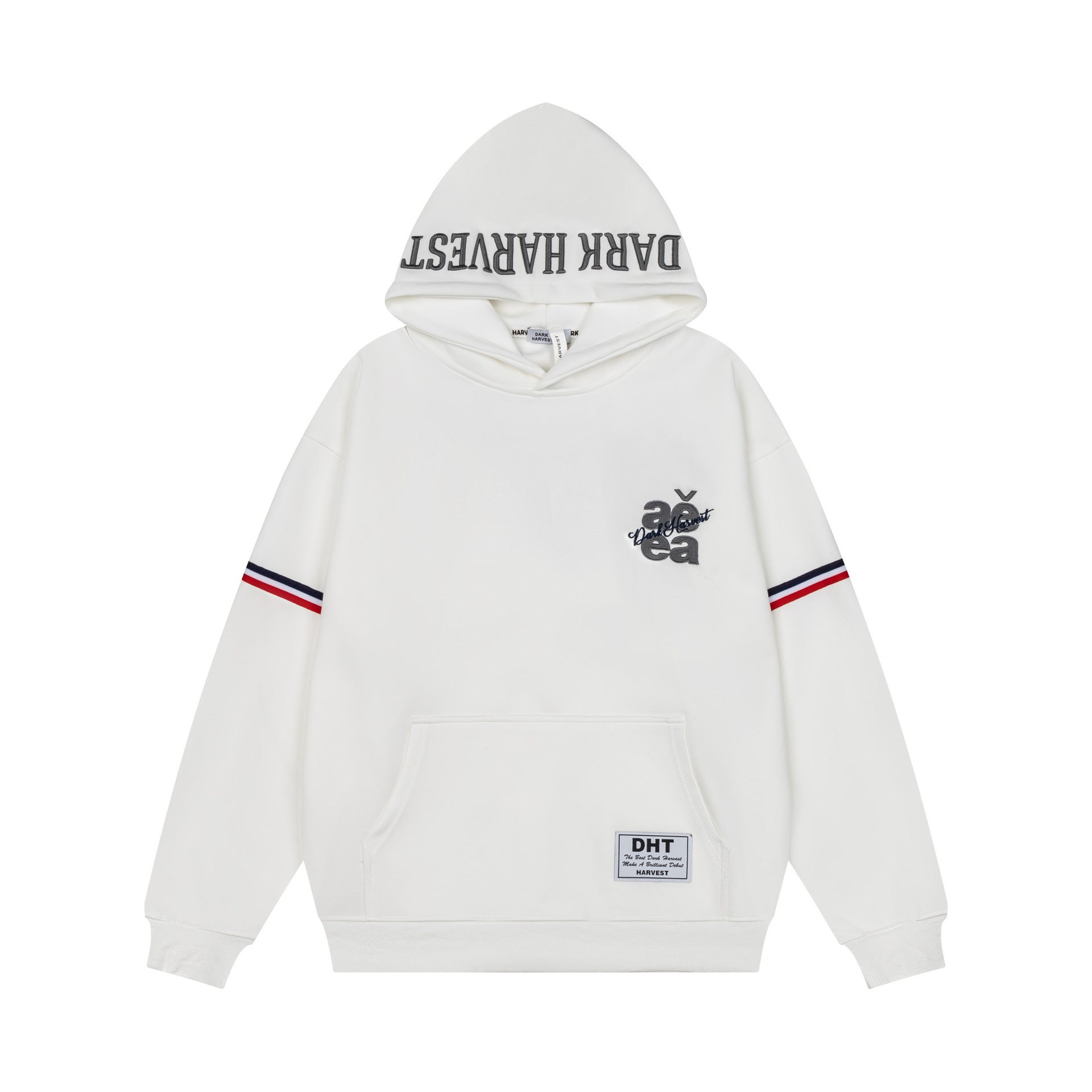Double letter woven hooded sweatshirt