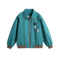 Badge Deconstructed Design Zip-Up Stand Collar Jacket for Men