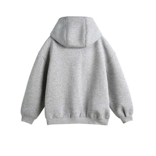 Casual Hooded Zipper Sweatshirt with Asymmetric Design and Unique Details