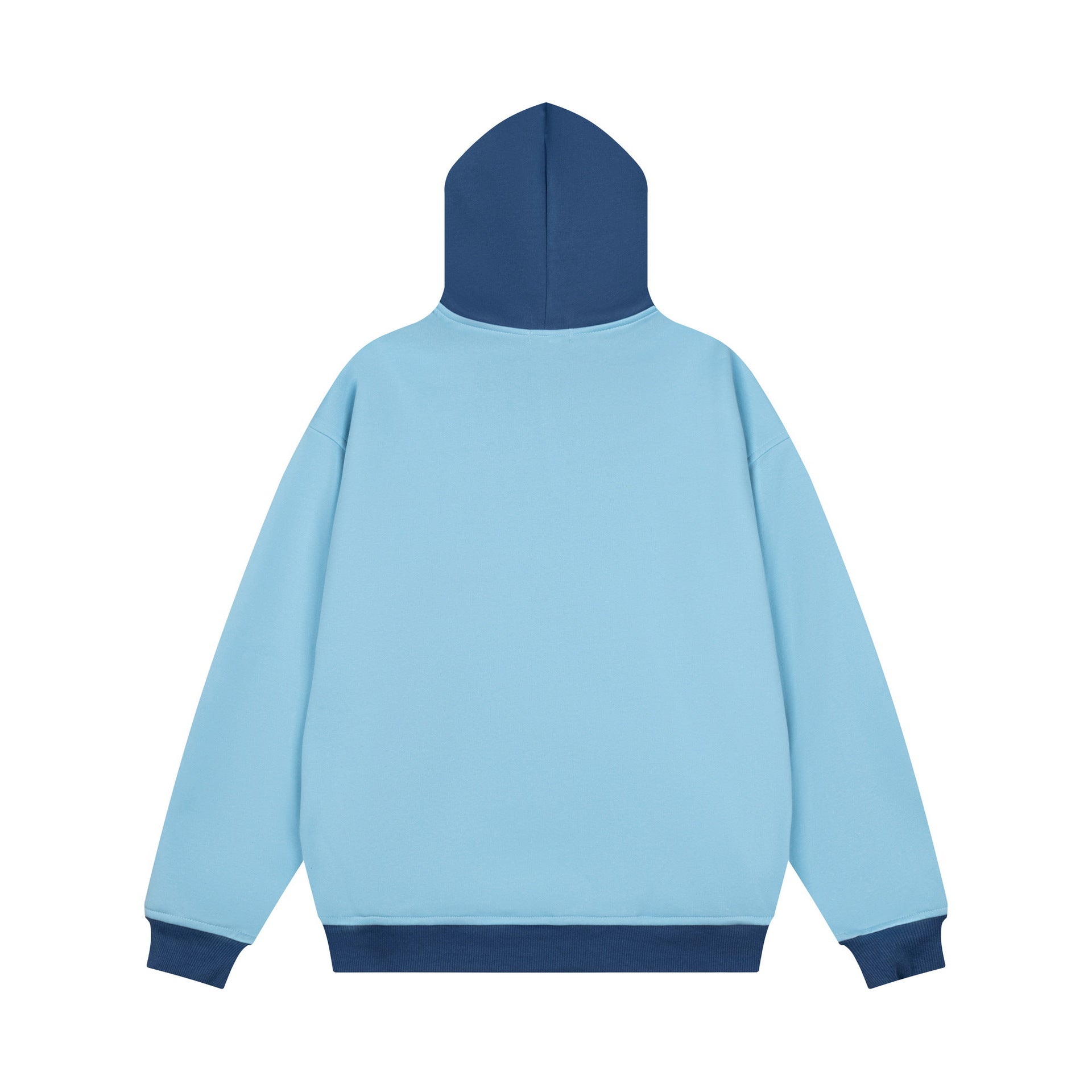 Color blocking spliced letter printed hooded sweatshirt