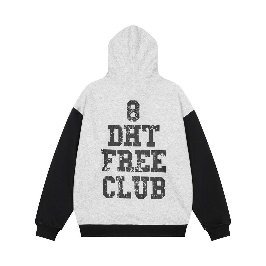 Cracked letter printed hooded sweatshirt