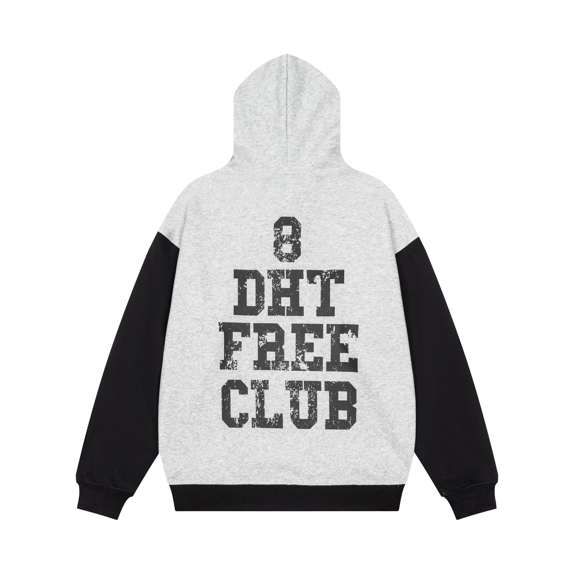 Cracked letter printed hooded sweatshirt