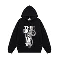 Letter printed diamond studded camouflage hooded sweatshirt
