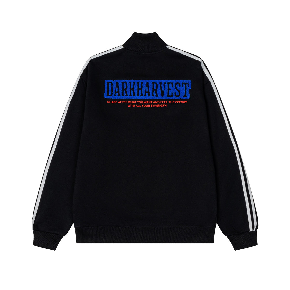 Crimson embroidery logo woven belt stand collar jacket