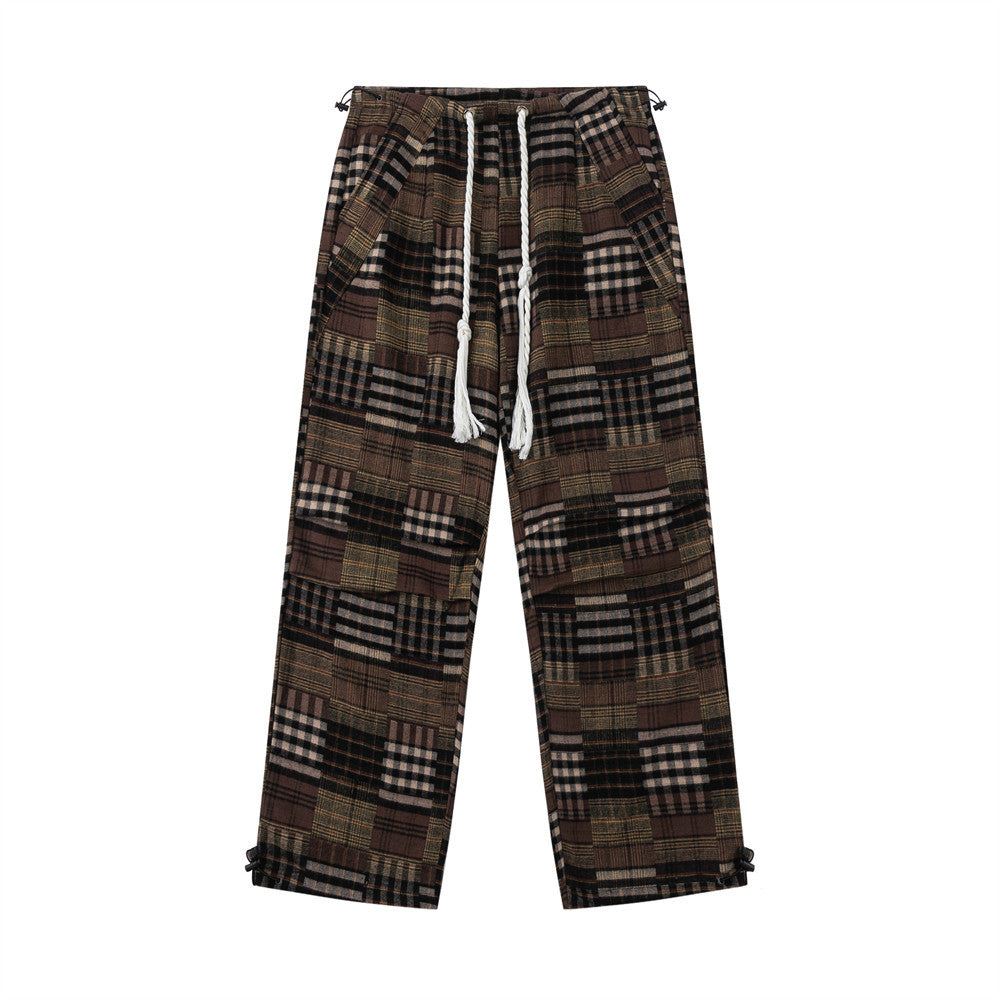 Wide leg pants sport drawstring