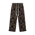 Wide leg pants sport drawstring