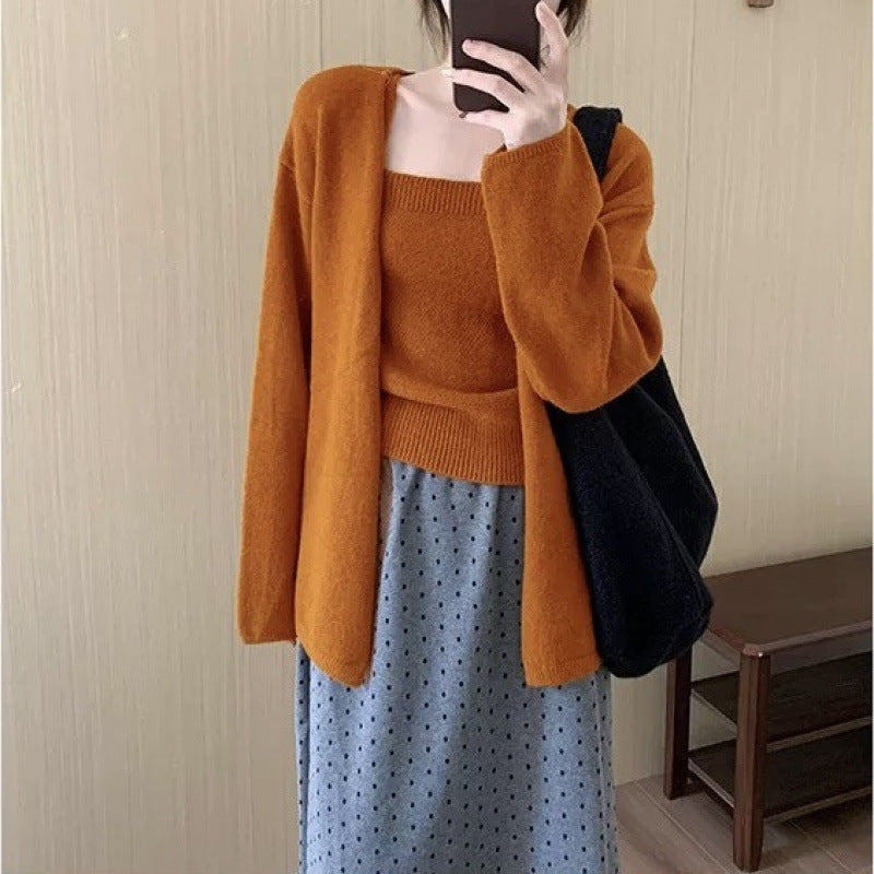 Sleeveless Tank Top Two-Piece Set, Elegant and Youthful Sweater