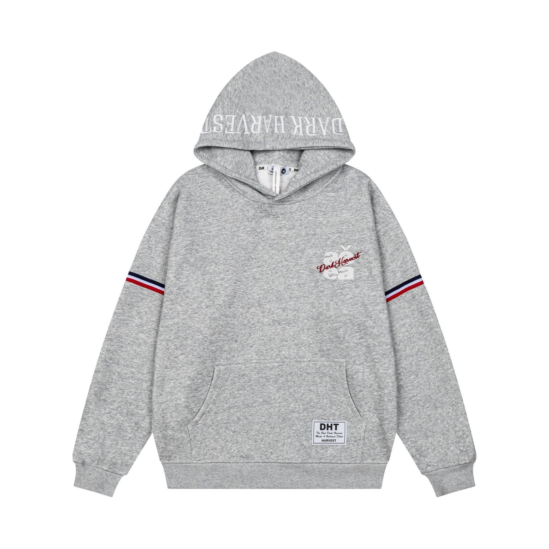 Double letter woven hooded sweatshirt