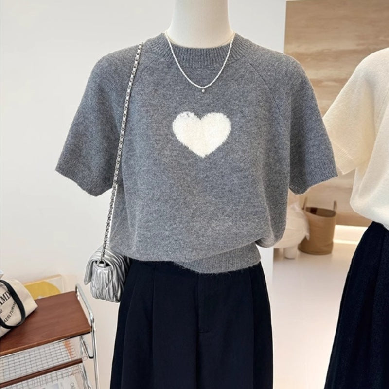 Love short sleeved knitted t-shirt French style