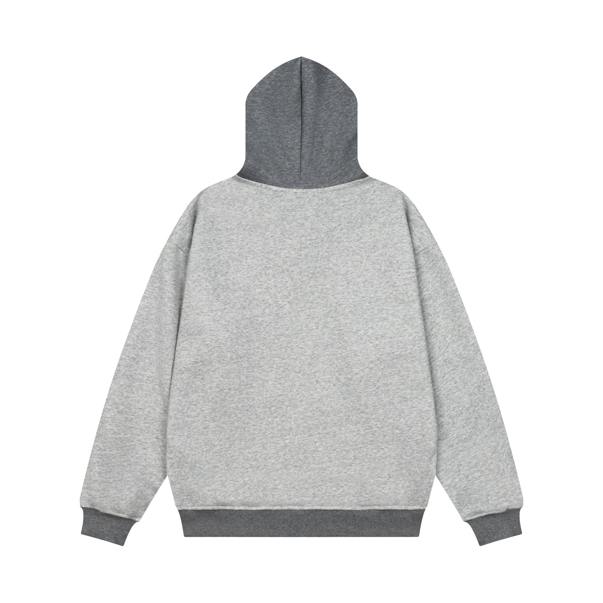 Color blocking spliced letter printed hooded sweatshirt
