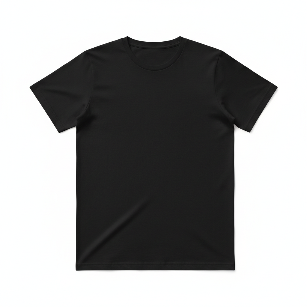 Svart dam t-shirt på vit bakgrund